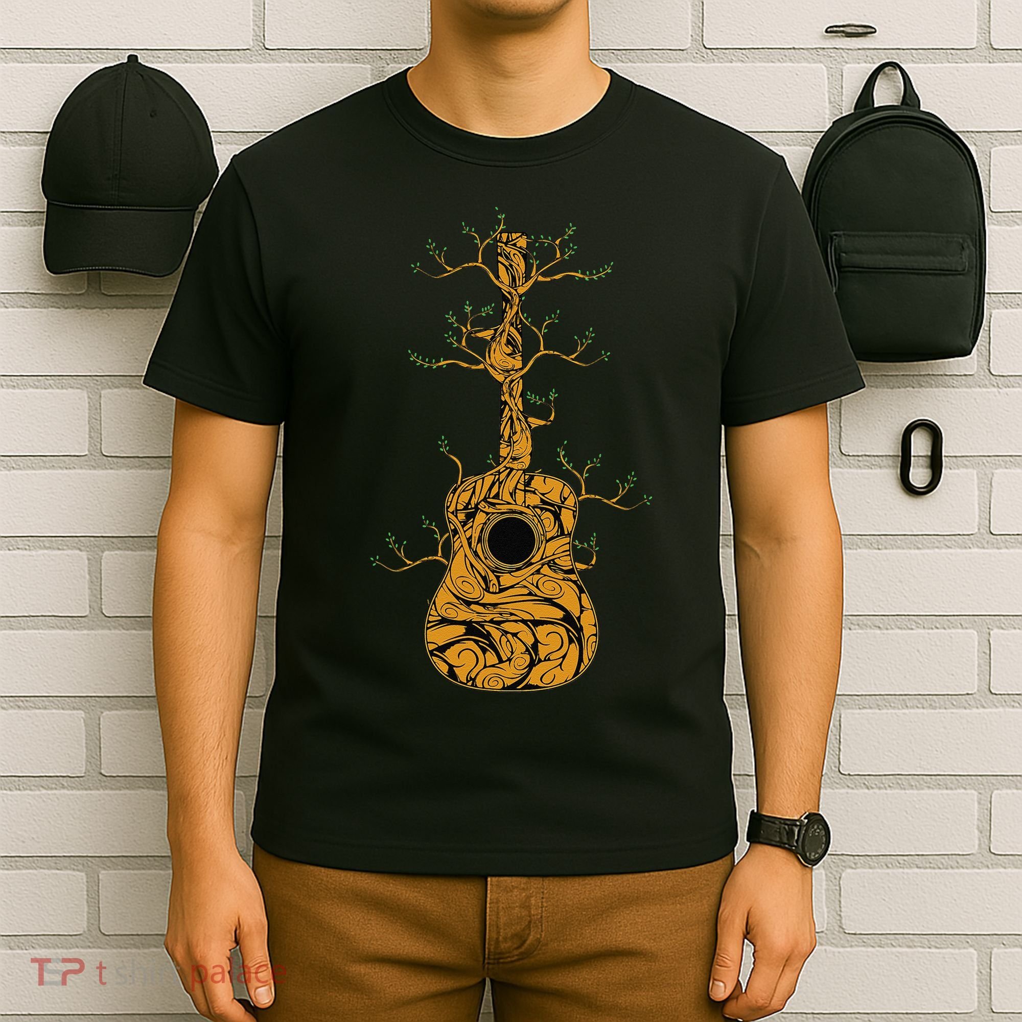 Acoustic Guitar Tree of Life Guitar Player Nature Guitarist T-Shirt