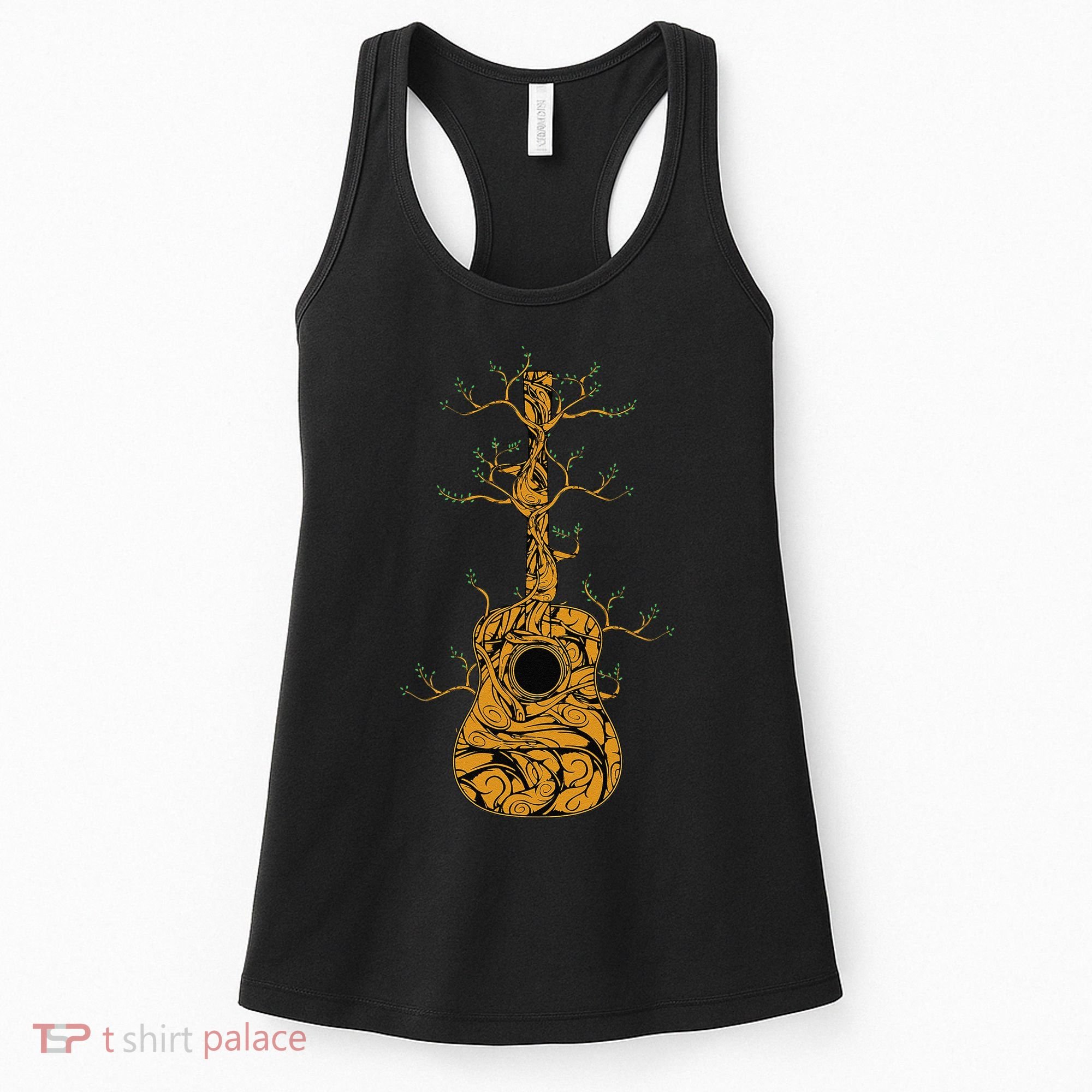 Acoustic Guitar Tree of Life Guitar Player Nature Guitarist Women's Tank Top
