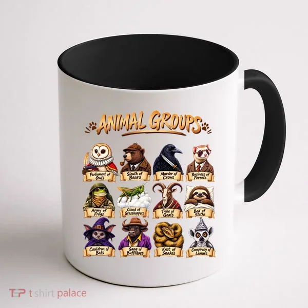 Animal Groups Unveiled Educational Wildlife Coffee Mug