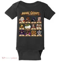 Animal Groups Unveiled Educational Wildlife Baby Bodysuit thumb 0
