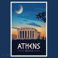 Athens Greece Vintage Travel Poster T-Shirt thumb 7