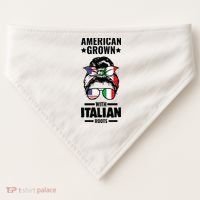 American Grown With Italian Roots Italian USA-Made Doggie Bandana thumb 0