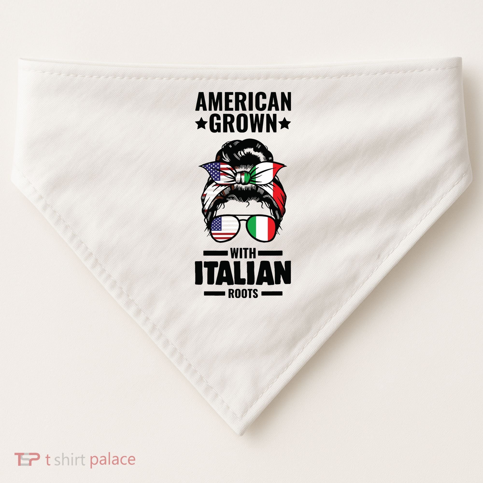 American Grown With Italian Roots Italian USA-Made Doggie Bandana
