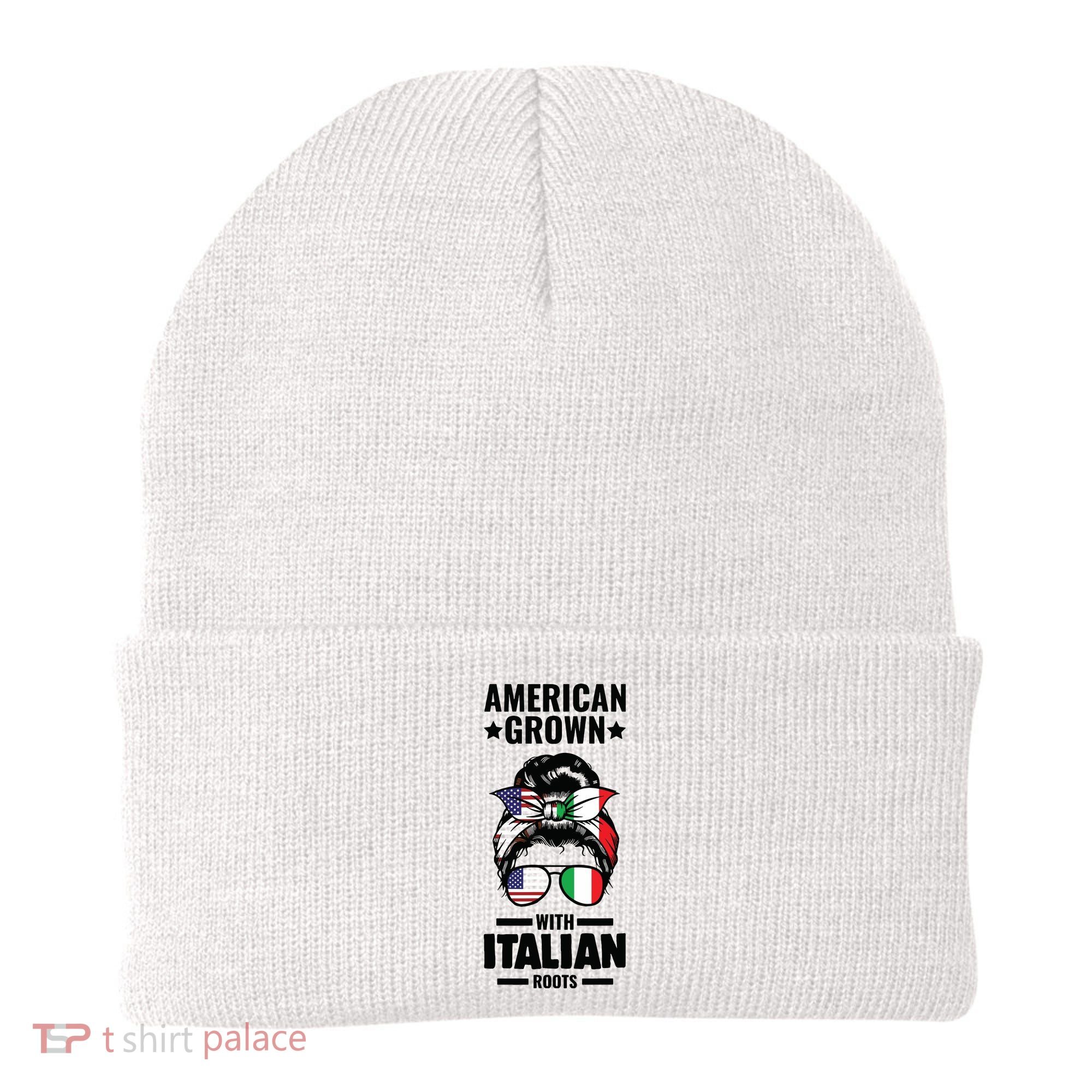 American Grown With Italian Roots Italian Beanie