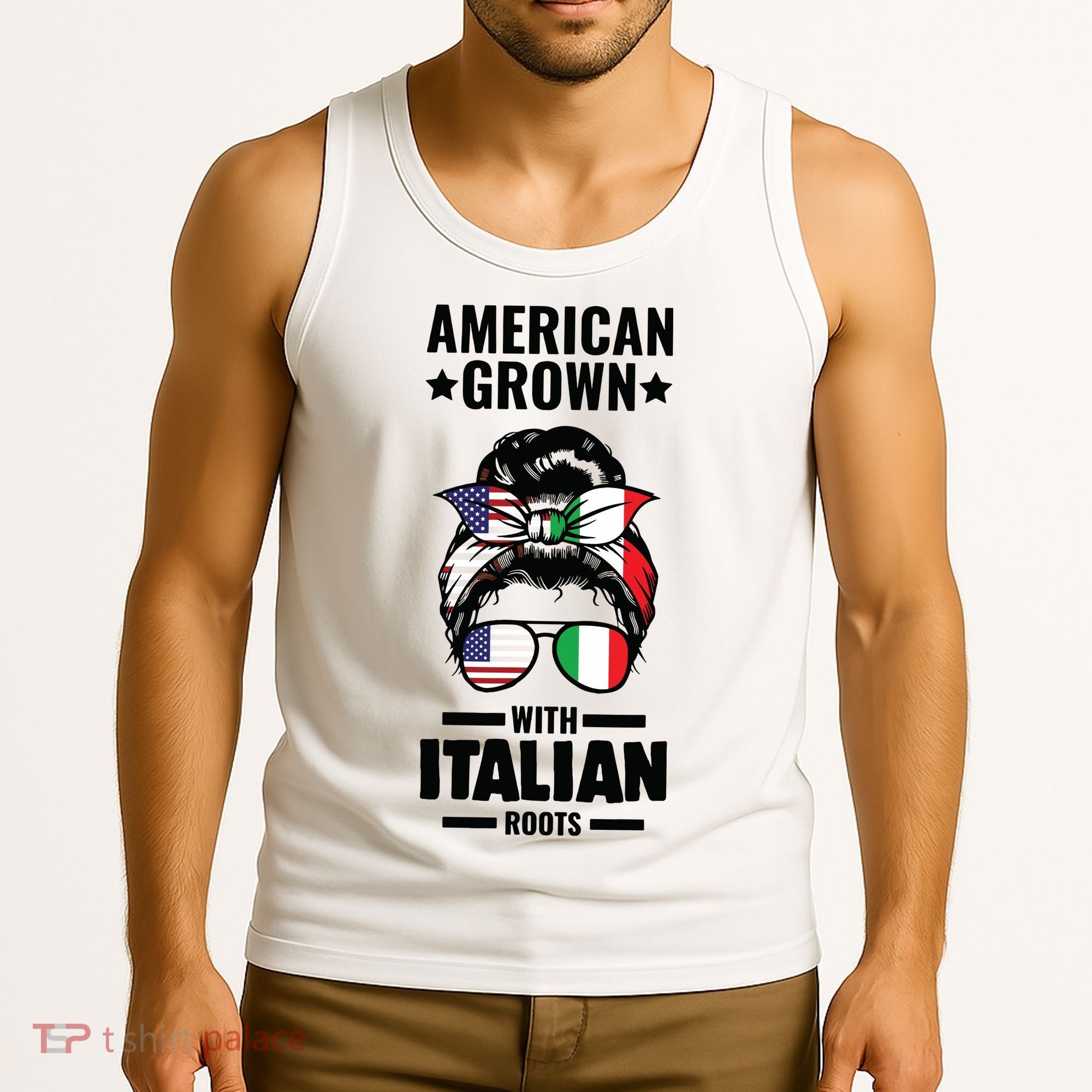 American Grown With Italian Roots Italian Tank Top