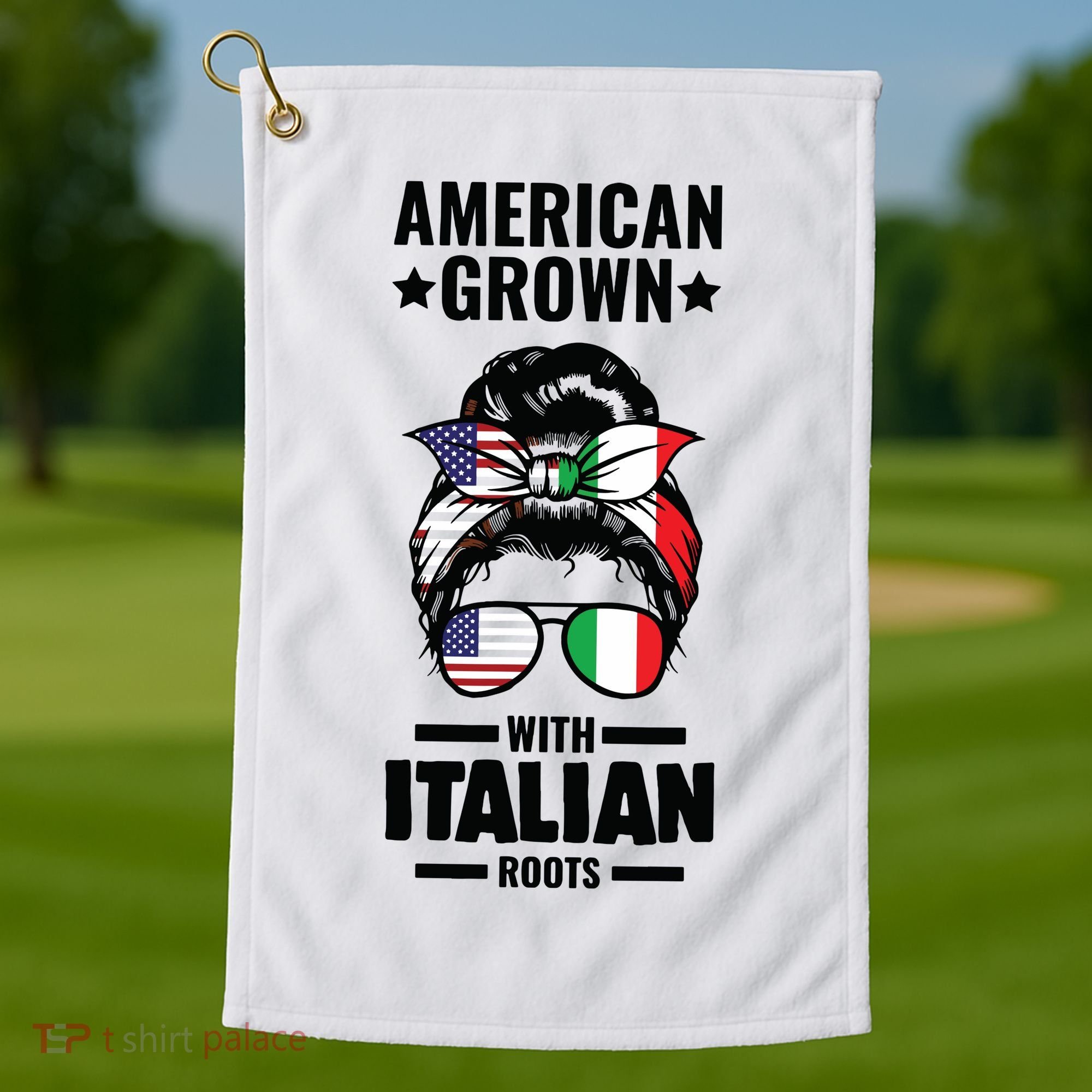 American Grown With Italian Roots Italian Golf Towel