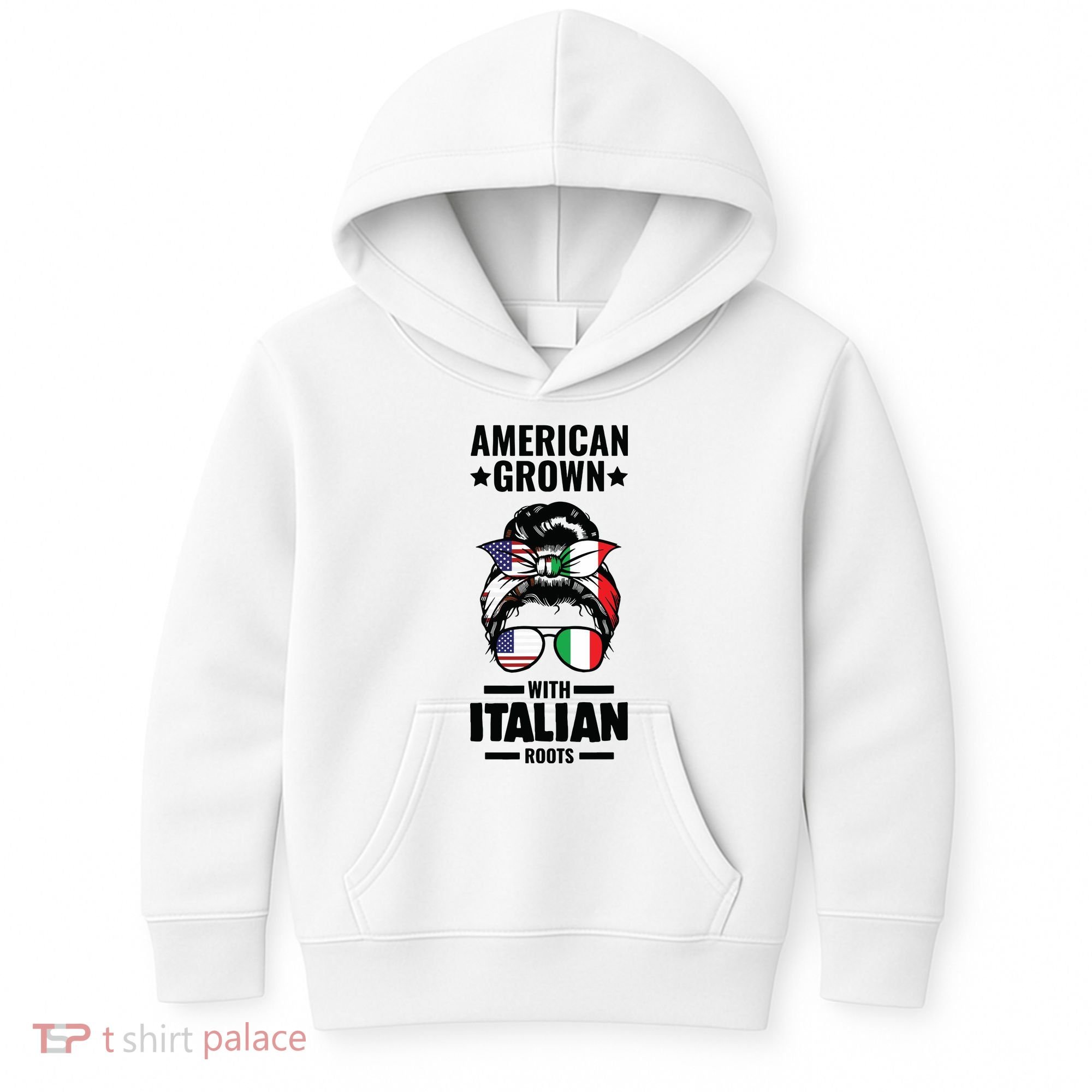 American Grown With Italian Roots Italian Kids Hoodie
