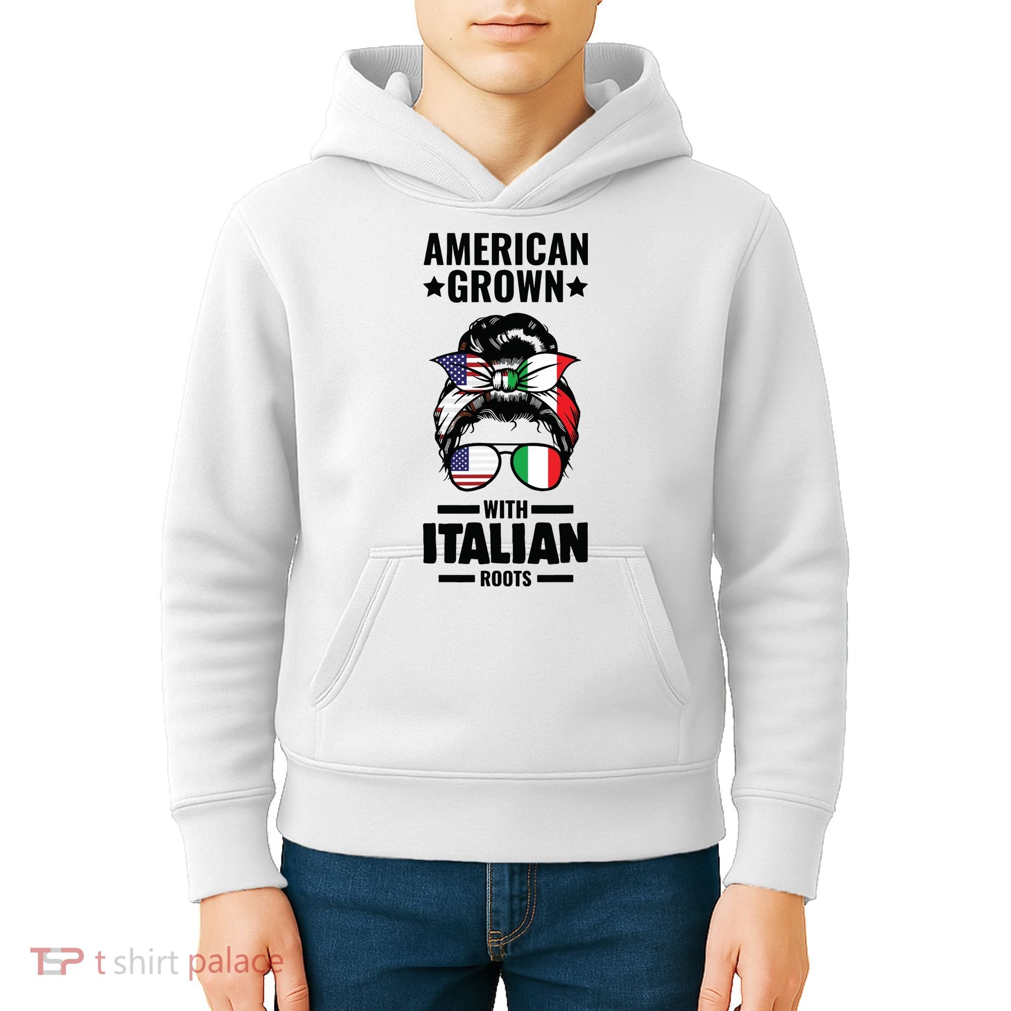 American Grown With Italian Roots Italian Kids Hoodie