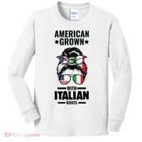 American Grown With Italian Roots Italian Kids Long Sleeve Shirt thumb 0