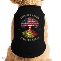 American Grown With Sicilian Roots Sicily Malta Doggie Tank thumb 0