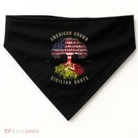 American Grown With Sicilian Roots Sicily Malta USA-Made Doggie Bandana thumb 0