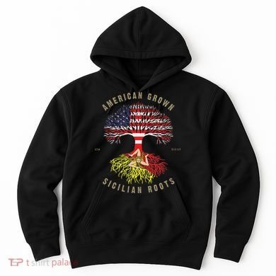 American Grown With Sicilian Roots Sicily Malta Hoodie