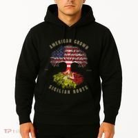 American Grown With Sicilian Roots Sicily Malta Hoodie thumb 2