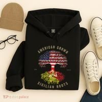 American Grown With Sicilian Roots Sicily Malta Hoodie thumb 4