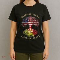 American Grown With Sicilian Roots Sicily Malta T-Shirt thumb 4