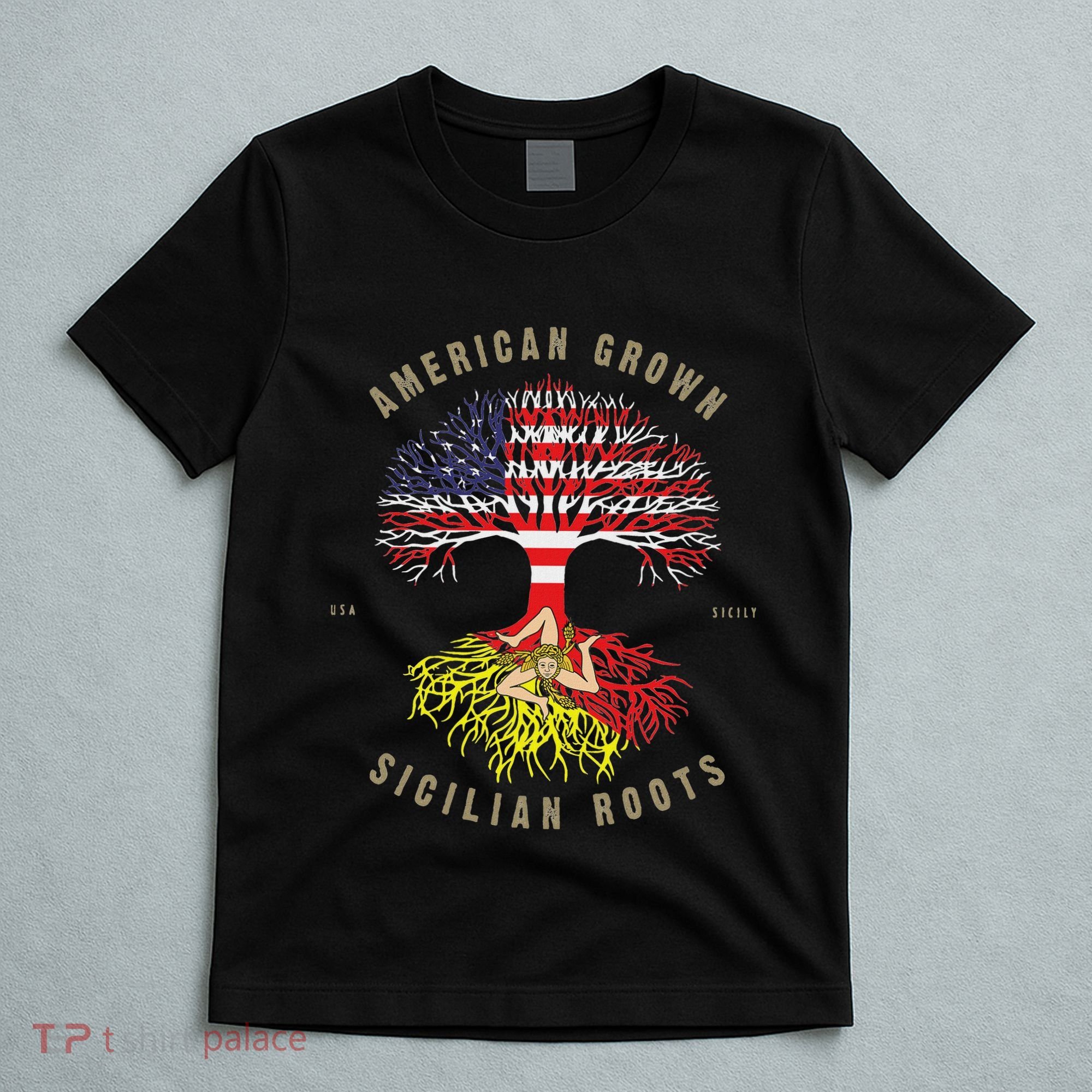 American Grown With Sicilian Roots Sicily Malta T-Shirt