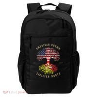 American Grown With Sicilian Roots Sicily Malta Backpack thumb 0