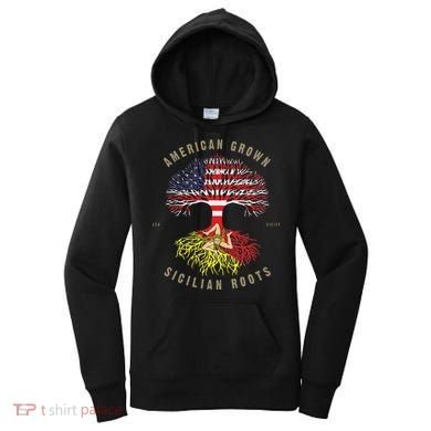 American Grown With Sicilian Roots Sicily Malta Women's Hoodie