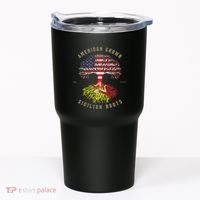 American Grown With Sicilian Roots Sicily Malta Tumbler thumb 0