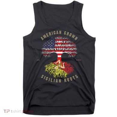 American Grown With Sicilian Roots Sicily Malta Tank Top