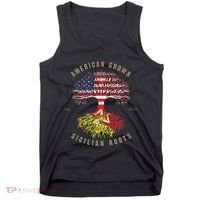 American Grown With Sicilian Roots Sicily Malta Tank Top thumb 0