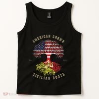 American Grown With Sicilian Roots Sicily Malta Tank Top thumb 2