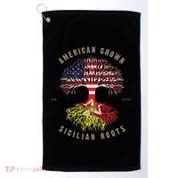 American Grown With Sicilian Roots Sicily Malta Golf Towel thumb 0