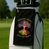 American Grown With Sicilian Roots Sicily Malta Golf Towel thumb 2