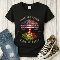 American Grown With Sicilian Roots Sicily Malta Women's T-Shirt thumb 3
