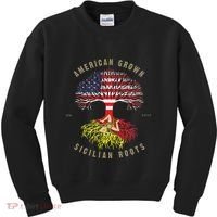 American Grown With Sicilian Roots Sicily Malta Kids Sweatshirt thumb 0