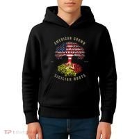 American Grown With Sicilian Roots Sicily Malta Kids Hoodie thumb 4