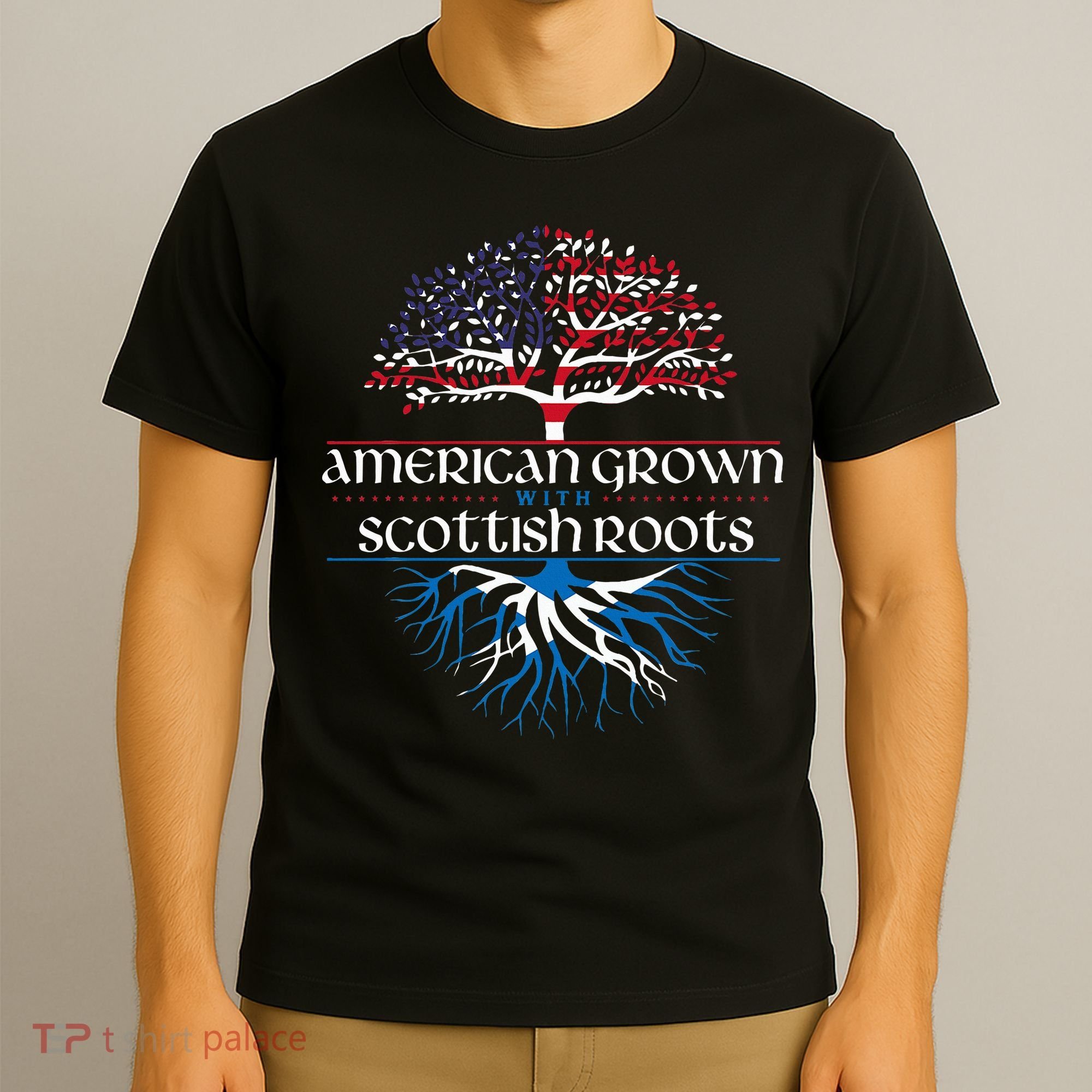 American Grown With Scottish Roots Scotland Pride Heritage T-Shirt