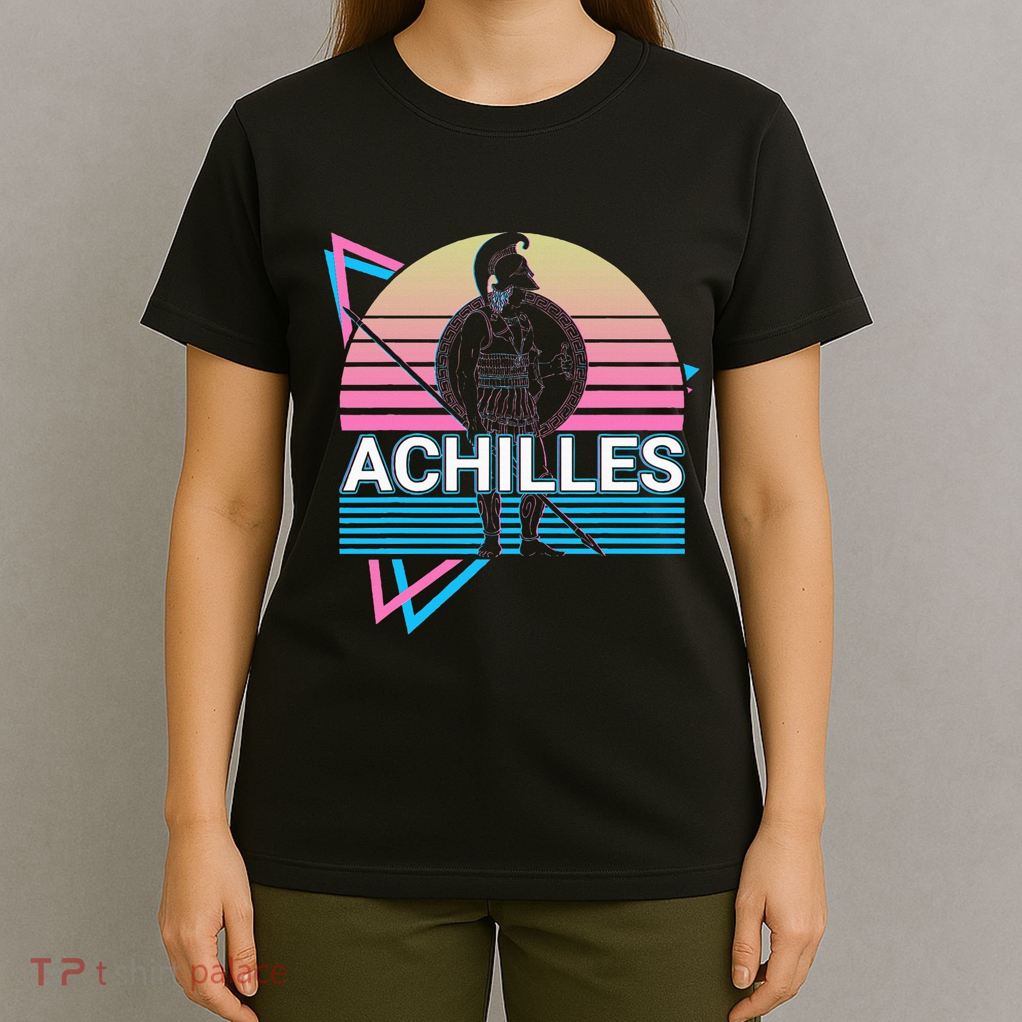 Achilles Greek Warrior Ancient Greek Mythology Retro T-Shirt
