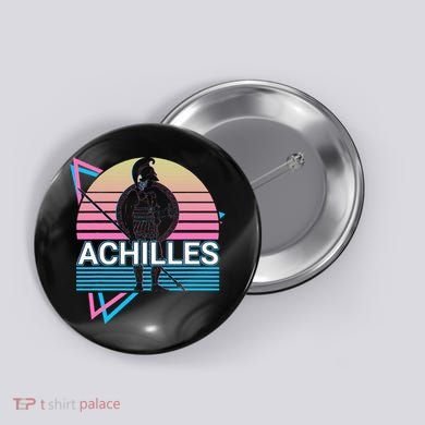 Achilles Greek Warrior Ancient Greek Mythology Retro Button