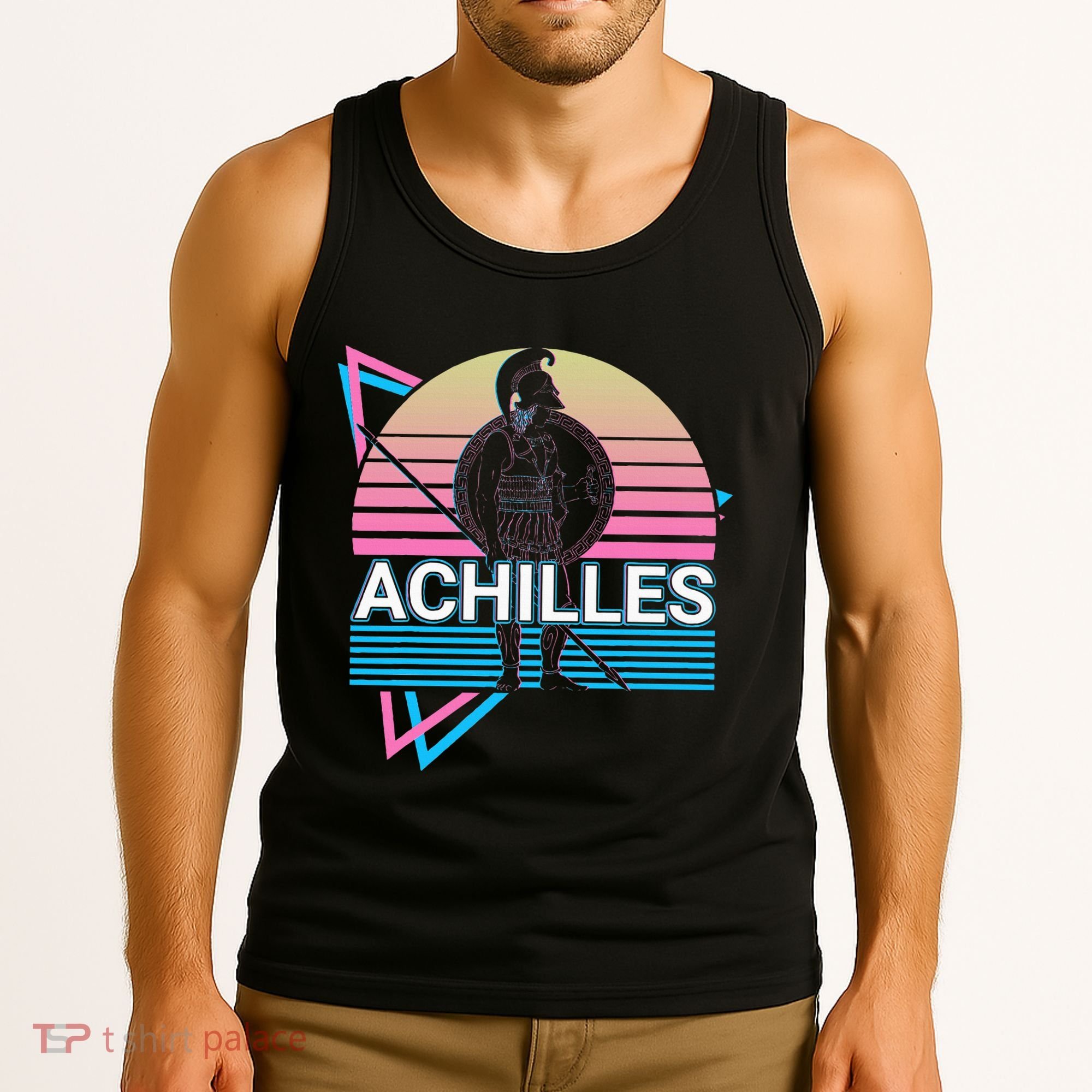 Achilles Greek Warrior Ancient Greek Mythology Retro Tank Top