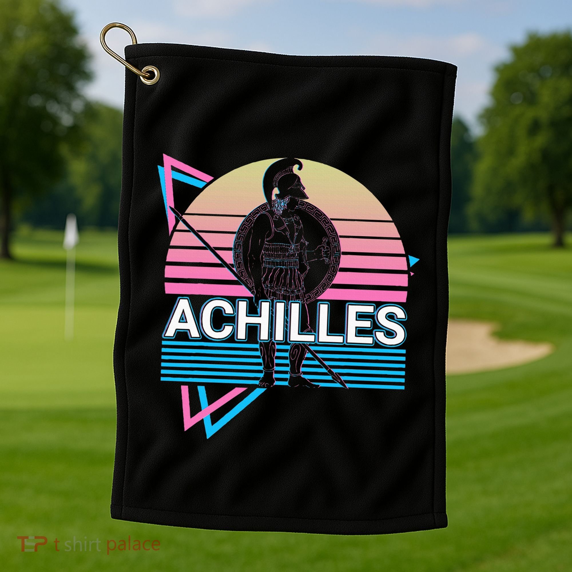 Achilles Greek Warrior Ancient Greek Mythology Retro Golf Towel