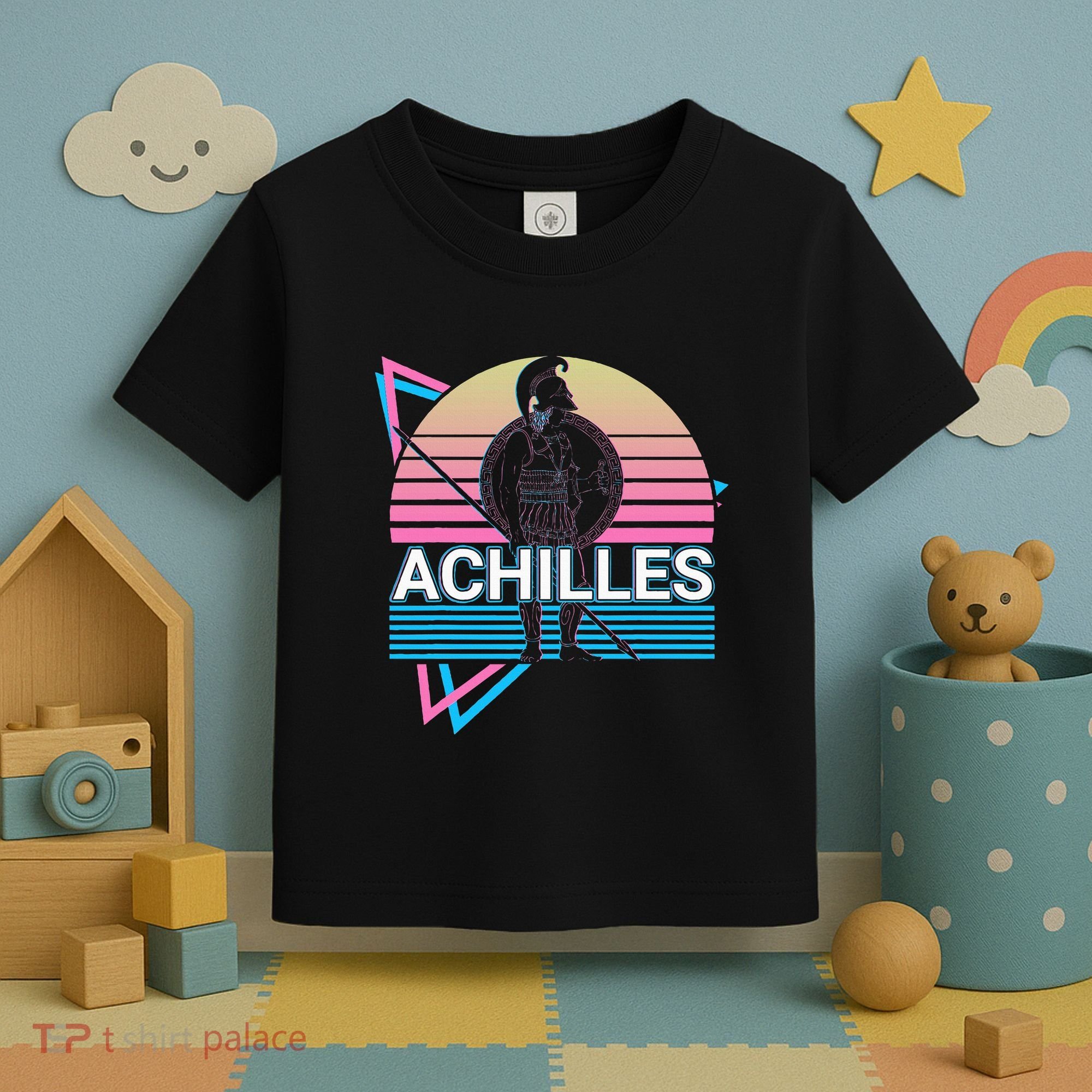 Achilles Greek Warrior Ancient Greek Mythology Retro Toddler T-Shirt