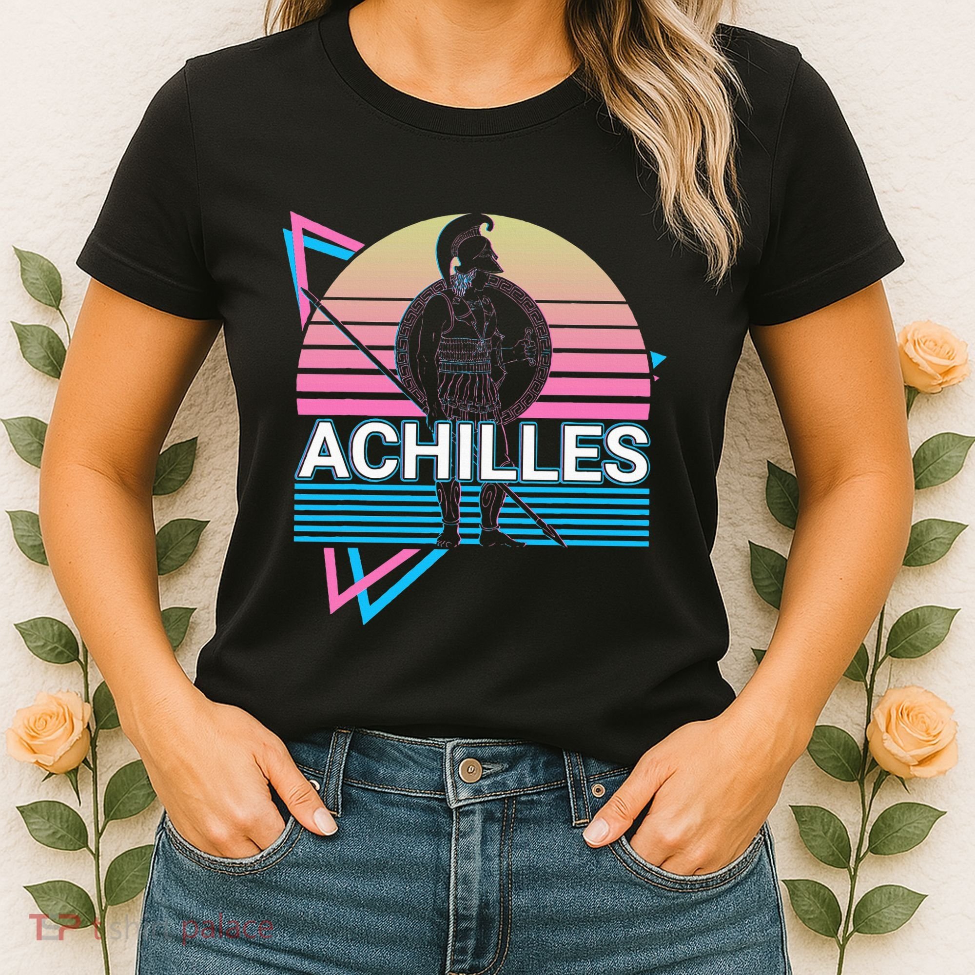 Achilles Greek Warrior Ancient Greek Mythology Retro Women's T-Shirt