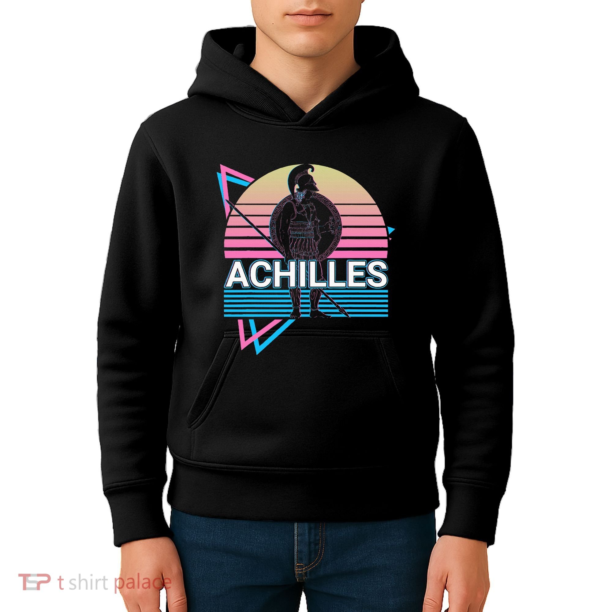 Achilles Greek Warrior Ancient Greek Mythology Retro Kids Hoodie