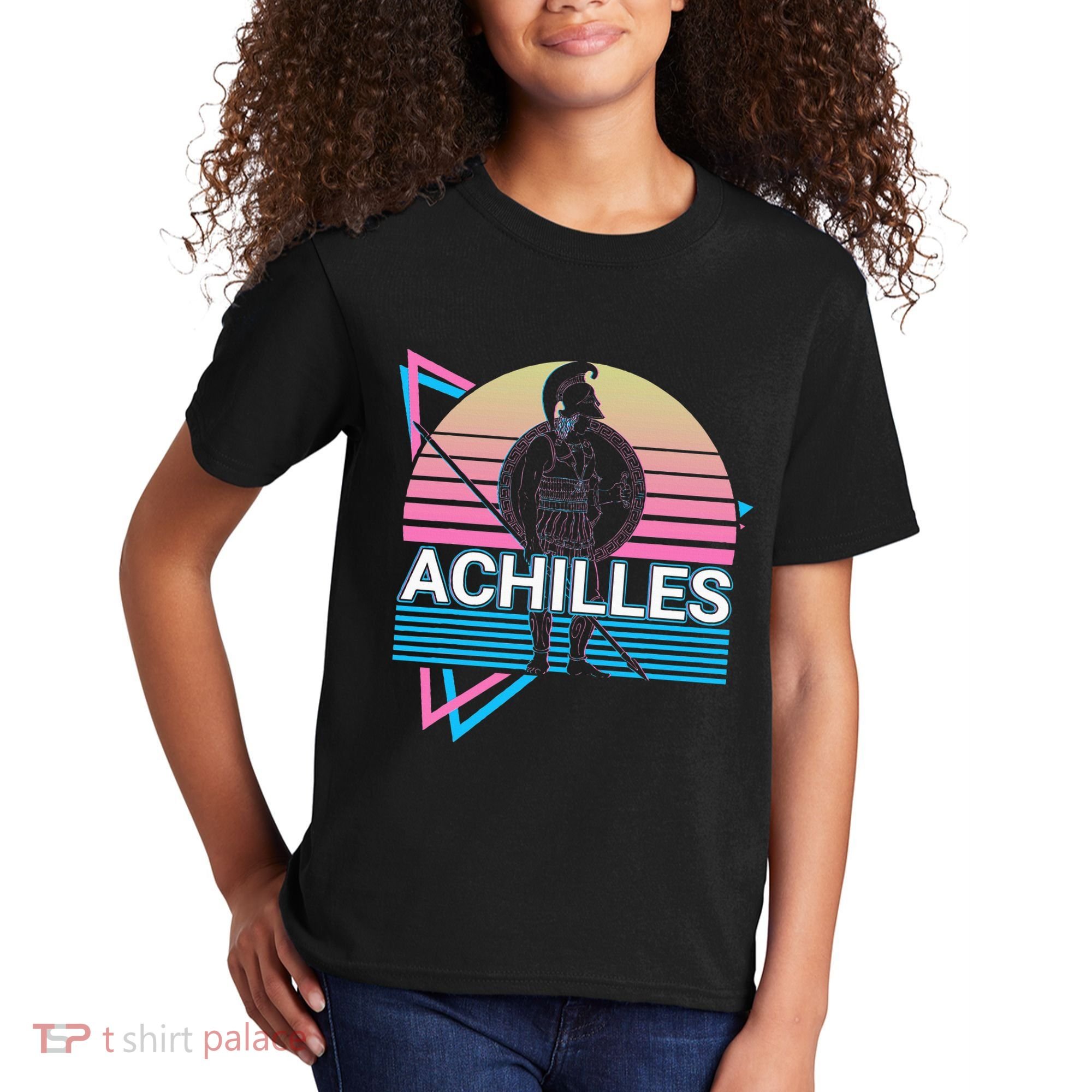 Achilles Greek Warrior Ancient Greek Mythology Retro Kids T-Shirt