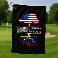 American Grown With Venezuelan Roots Golf Towel thumb 1