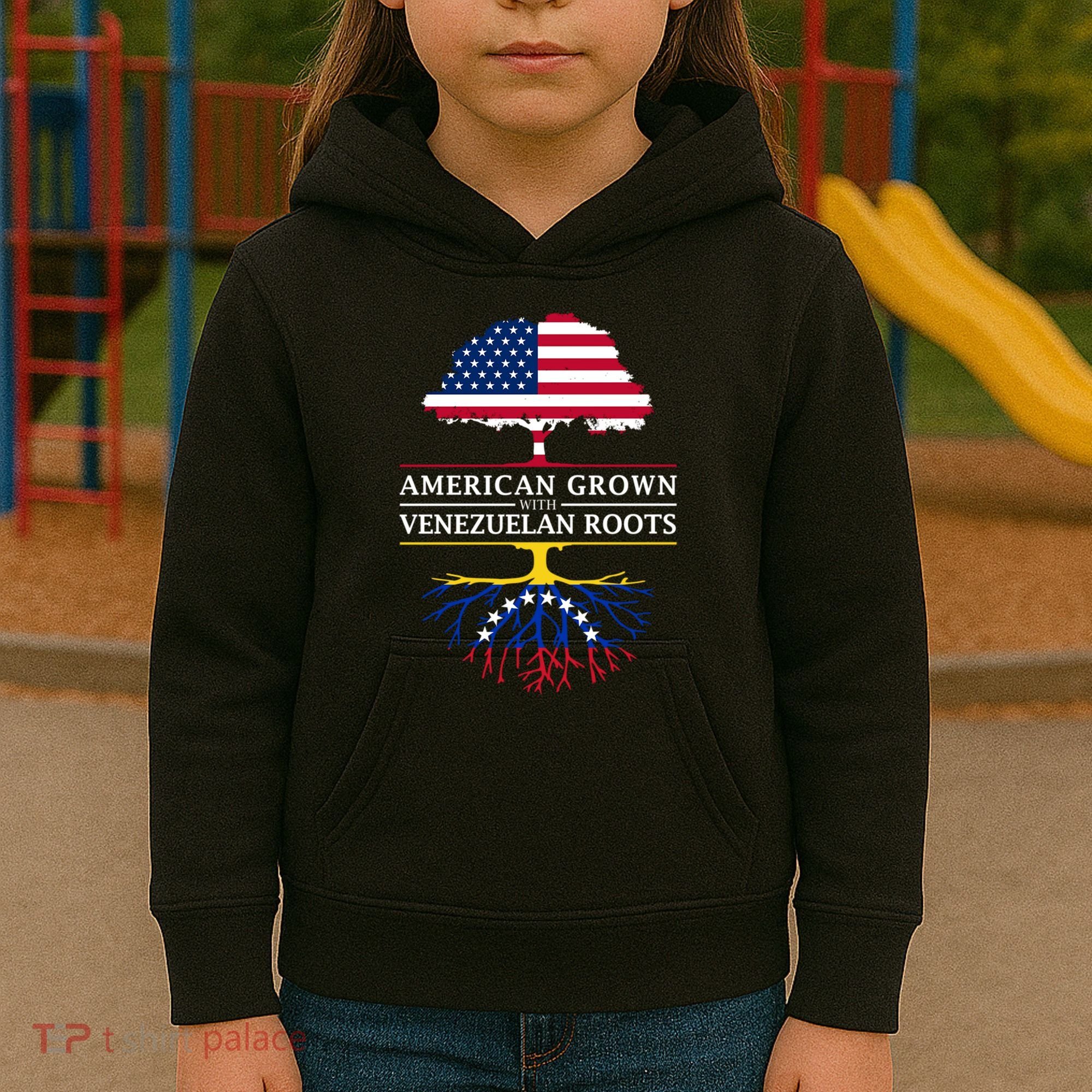 American Grown With Venezuelan Roots Kids Hoodie