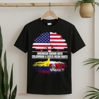 American Grown With Flag Heritage Colombia Costa Rica Roots T-Shirt thumb 2