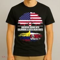 American Grown With Flag Heritage Colombia Costa Rica Roots T-Shirt thumb 3
