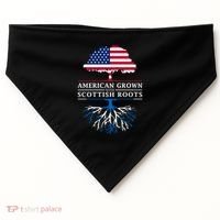 American Grown With Scottish Roots Gift Scotland Gift USA-Made Doggie Bandana thumb 0