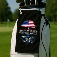 American Grown With Scottish Roots Gift Scotland Gift Golf Towel thumb 2