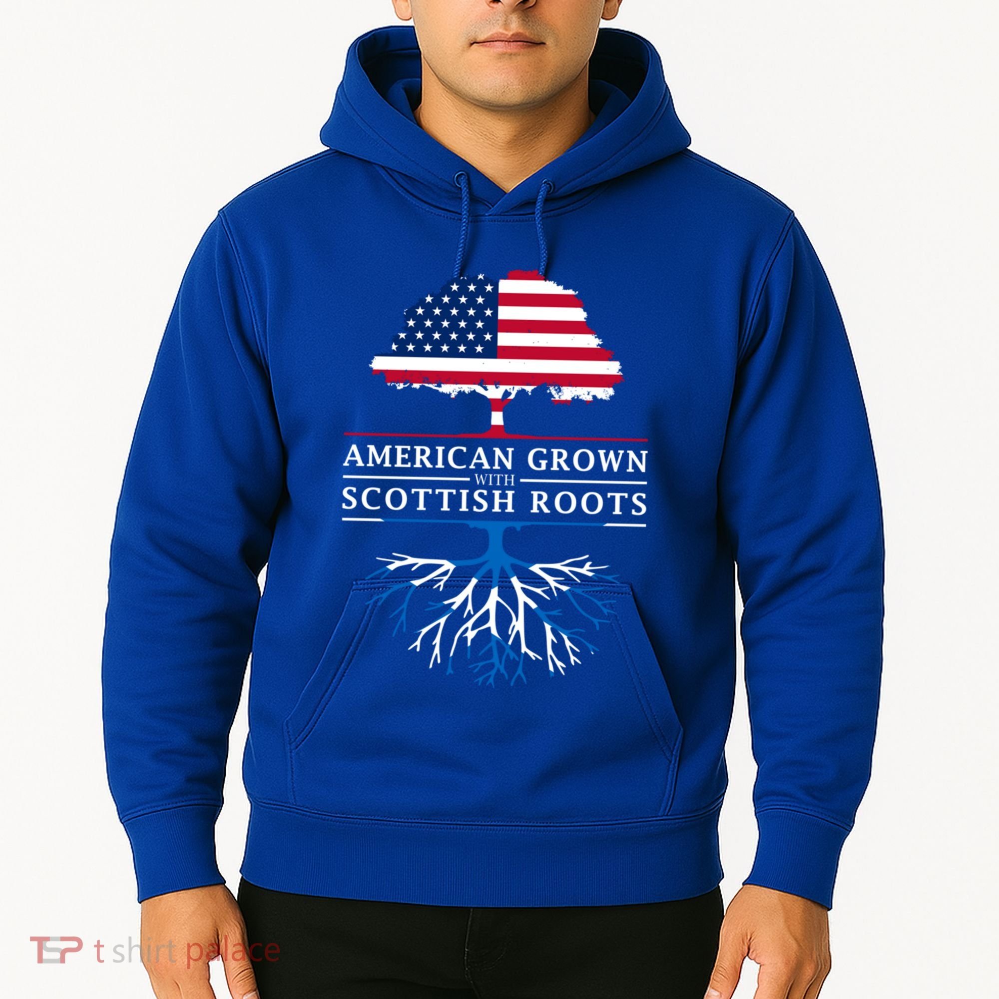 American Grown With Scottish Roots Gift Scotland Gift Hoodie