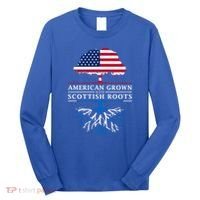 American Grown With Scottish Roots Gift Scotland Gift Long Sleeve Shirt thumb 0