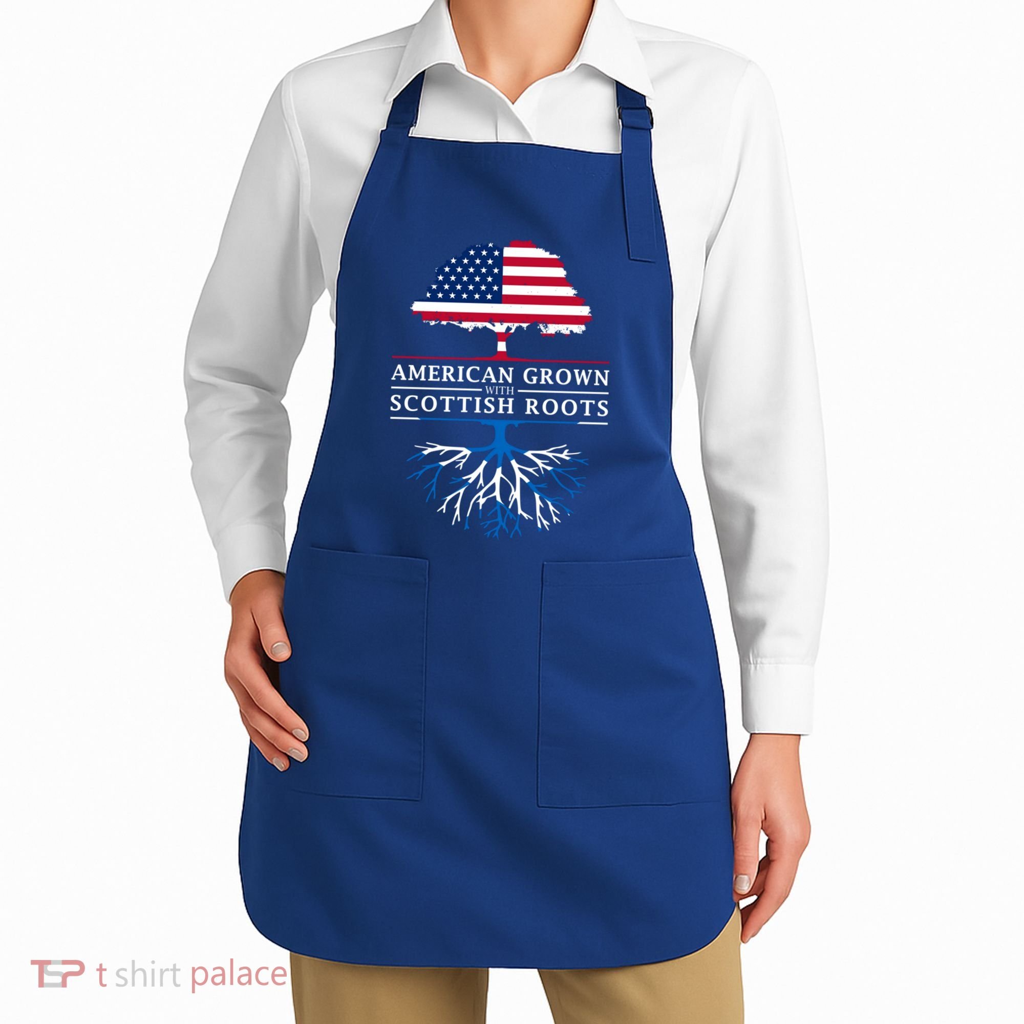 American Grown With Scottish Roots Gift Scotland Gift Apron
