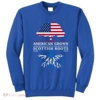 American Grown With Scottish Roots Gift Scotland Gift Sweatshirt thumb 0